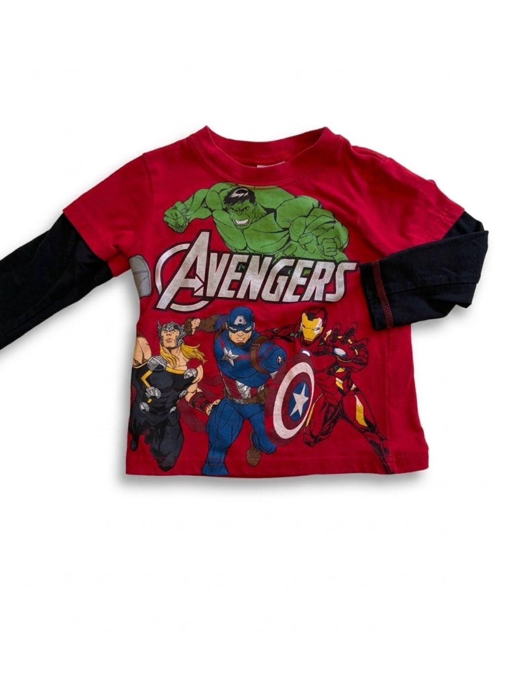 Marvel Red & Black Avengers Long-Sleeve Layered-Look Tee